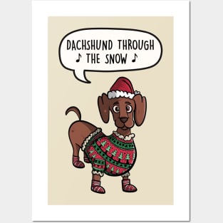 Dachshund through the snow Posters and Art